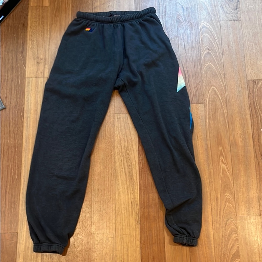 Aviator Nation colorful lightning bolt sweatpants